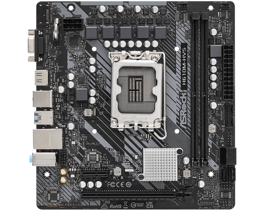 Дънна платка ASROCK H610M-HVS LGA1700 2x DDR4 DIMM HDMI D-Sub 1xPCIe 4.0 x16 1xPCIe 3.0 x1 3