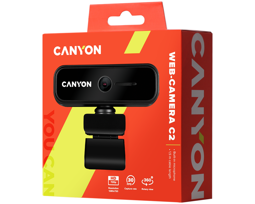 Уеб камера CANYON webcam C2 HD 720P Black 8