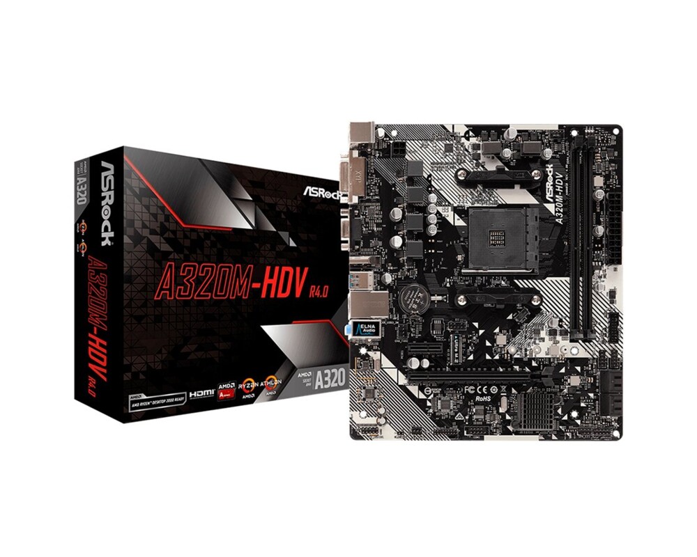 Дънна платка ASROCK A320M-HDV R4.0 mATX AM4 6