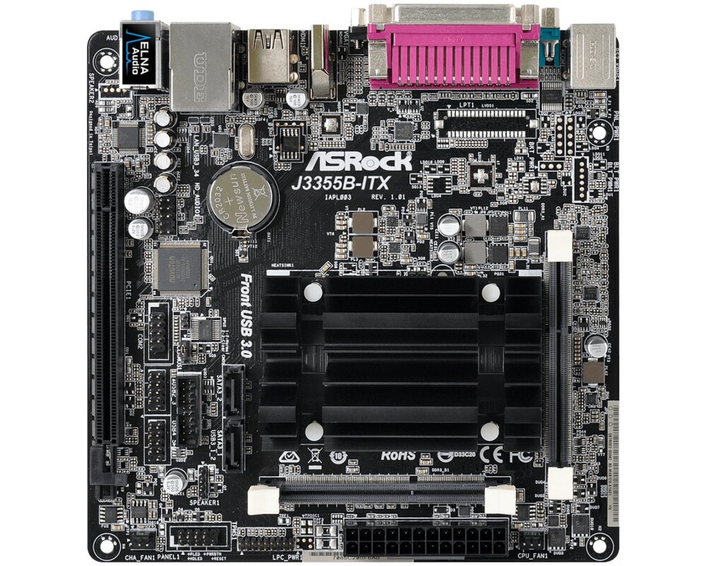 Дънна платка ASROCK Intel J3355 DDR3 2xSATA mITX MB 7