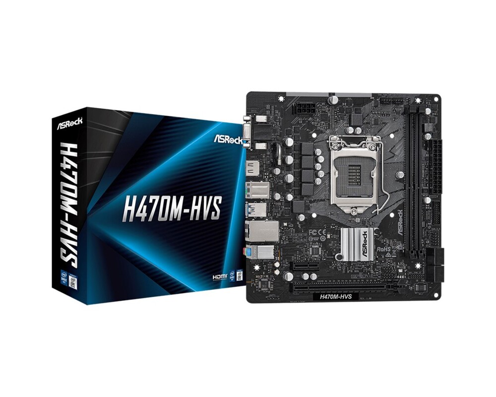 Дънна платка ASROCK H470M-HVS LGA 1200 DDR4 4xSATA mATX MB 6