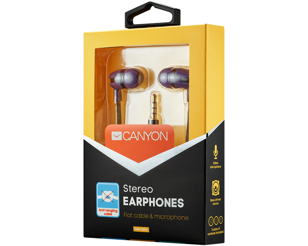 Слушалки CANYON SEP-4 Stereo earphone with microphone 2
