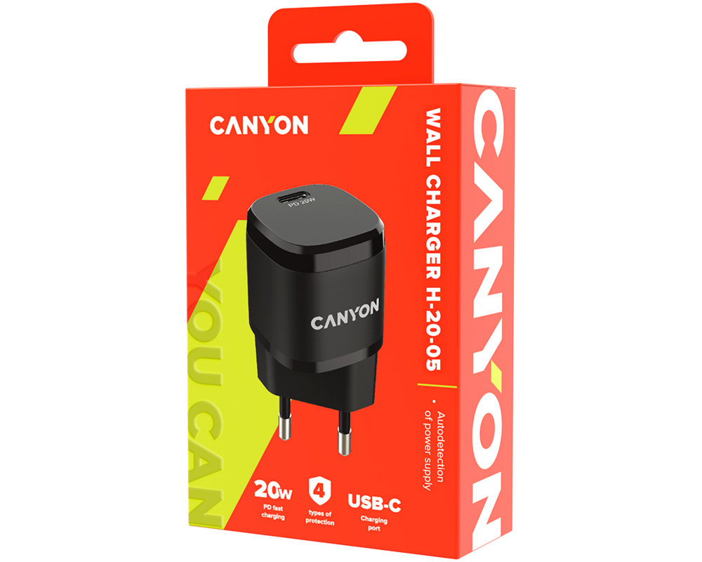Зарядно CANYON H-20-05 PD 20W USB-C White 5