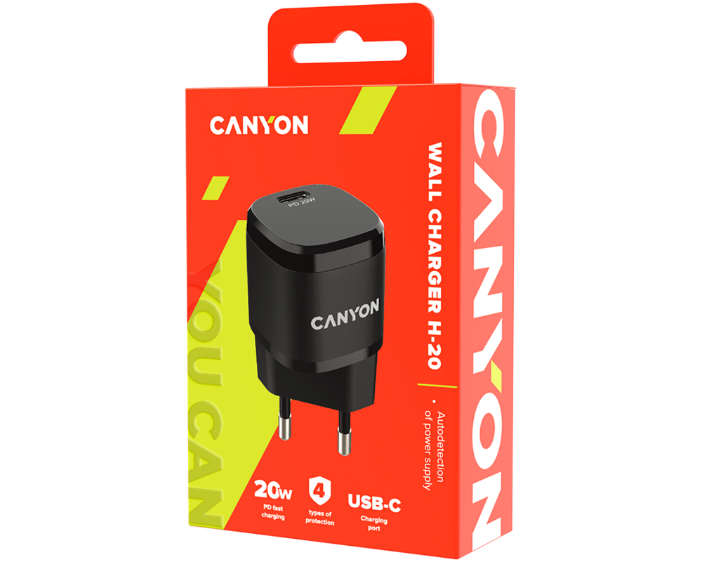 Зарядно CANYON H-20-05 PD 20W USB-C White 4