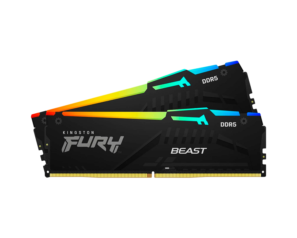 Памет KINGSTON 32GB 6000MHz DDR5 CL40 DIMM Kit of 2 FURY Beast RGB 5