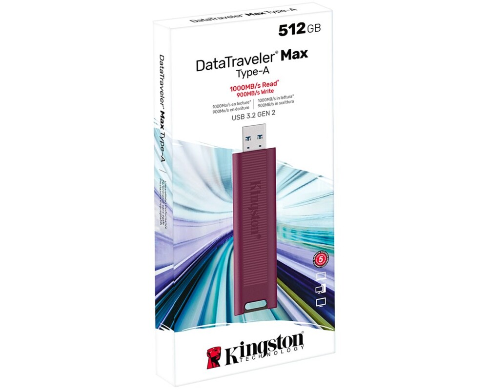 Флаш памет KINGSTON DataTraveler Max 512GB, USB-A 3.2 Gen 2, Червена 5