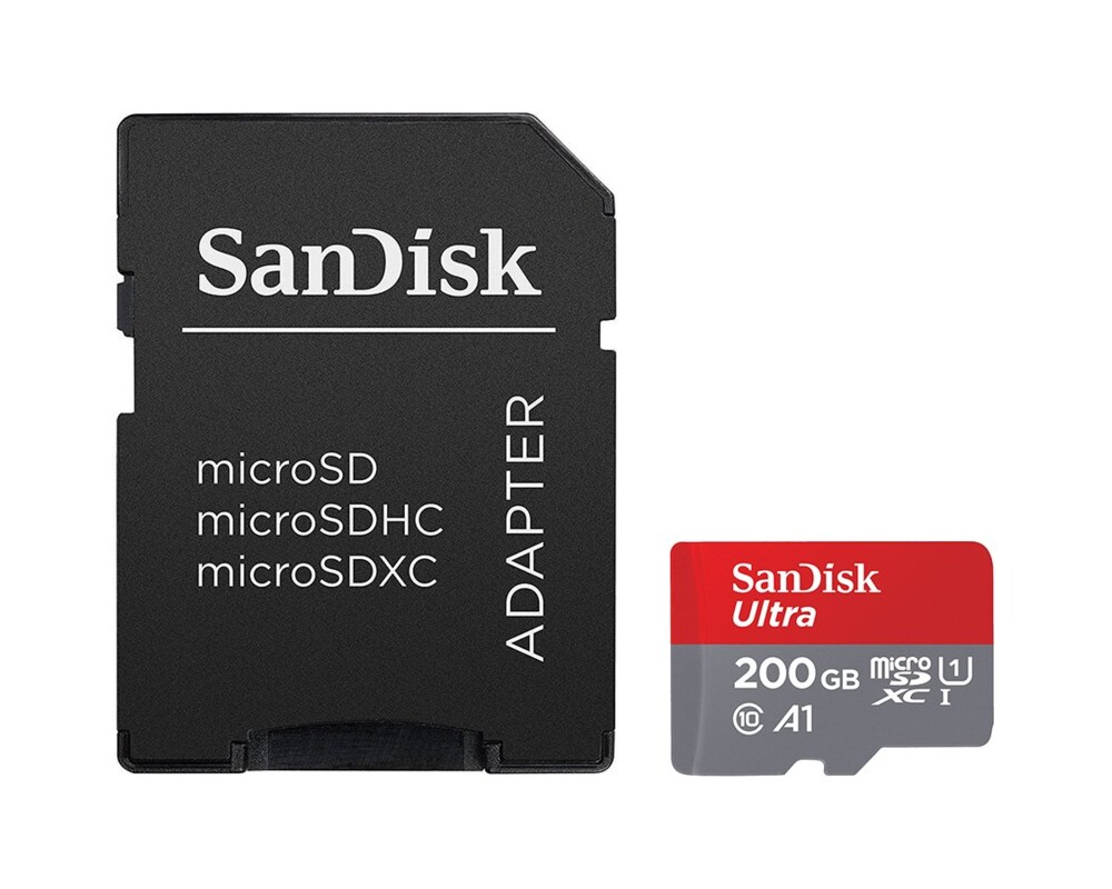 Флаш карта SANDISK Ultra, microSD, UHS-I, 200GB Class 10, U1, A1, 100 Mb/s, + SD Adapter 2