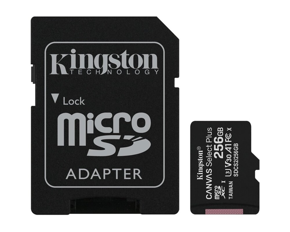 Флаш карта KINGSTON 256GB micSDXC Canvas Select Plus 100R A1 C10 Card + ADP 4