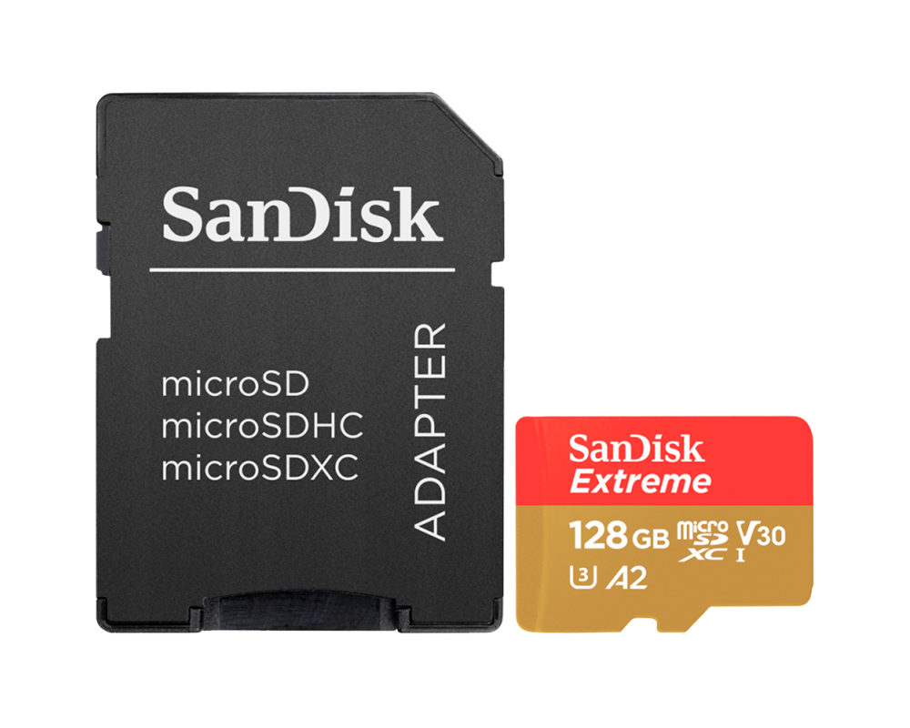 Флаш карта SANDISK Extreme microSDXC, 128GB, Class 10 U3, V30 90 MB/s 2