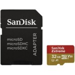 <span>Флаш карта</span> SanDisk Extreme microSDHC 32GB for Action Cams and Drones + SD Adapter - 100MB/s A1 C10 V30 UHS-I U3 - Twin Pack <span class='catalog-num-in-name'>SDSQXAF-032G-GN6AT</span> - 