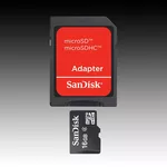 Флаш карта SanDisk microSDHC 16GB + SD Adapter; EAN... 4