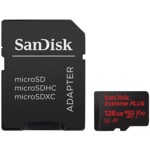 <span>Флаш карта</span> SANDISK Memory Flash cards 128GB Extreme Plus Micro SDXC Class 10/UHS-I U3/Video Speed Class V30/Application Performance Class A2 <span class='catalog-num-in-name'>SDSQXBZ-128G-GN6MA</span> - 