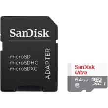 SanDisk Ultra microSDXC 64GB + SD Adapter 100MB/s Class 10 UHS-I- Tablet Packaging 529591 SDSQUNR-064G-GN6TA на топ цена - PIC.bg