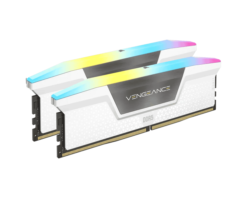 Памет Corsair Vengeance White RGB 32GB(2x16GB) DDR5 PC5-41600 5200MHz CL40 CMH32GX5M2B5200C40W 5