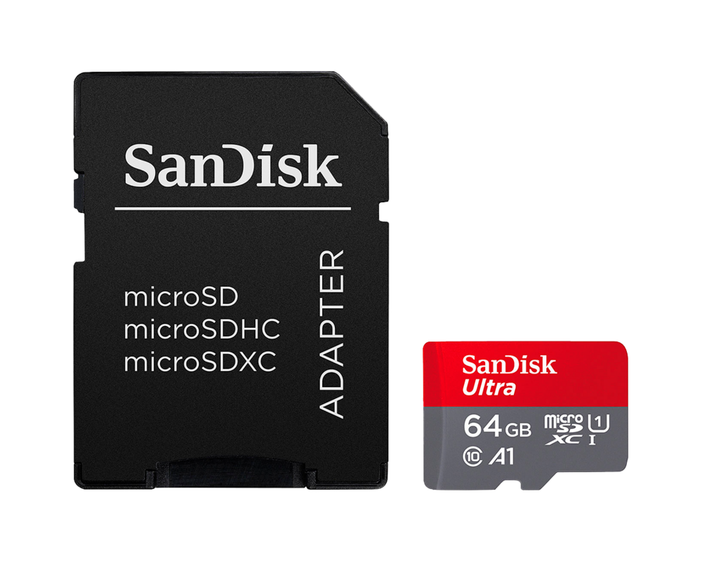 Флаш карта SANDISK Ultra microSDXC 64GB + SD Adapter 2