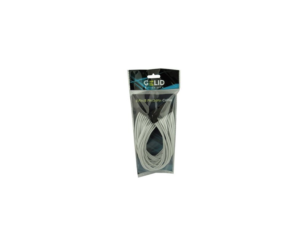 Кабел GELID 24pin Power extension cable 30cm individually sleeved UV WHITE 2