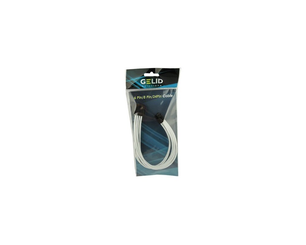 Кабел GELID 8pin EPS Power extension cable 30cm individually sleeved UV WHITE 2