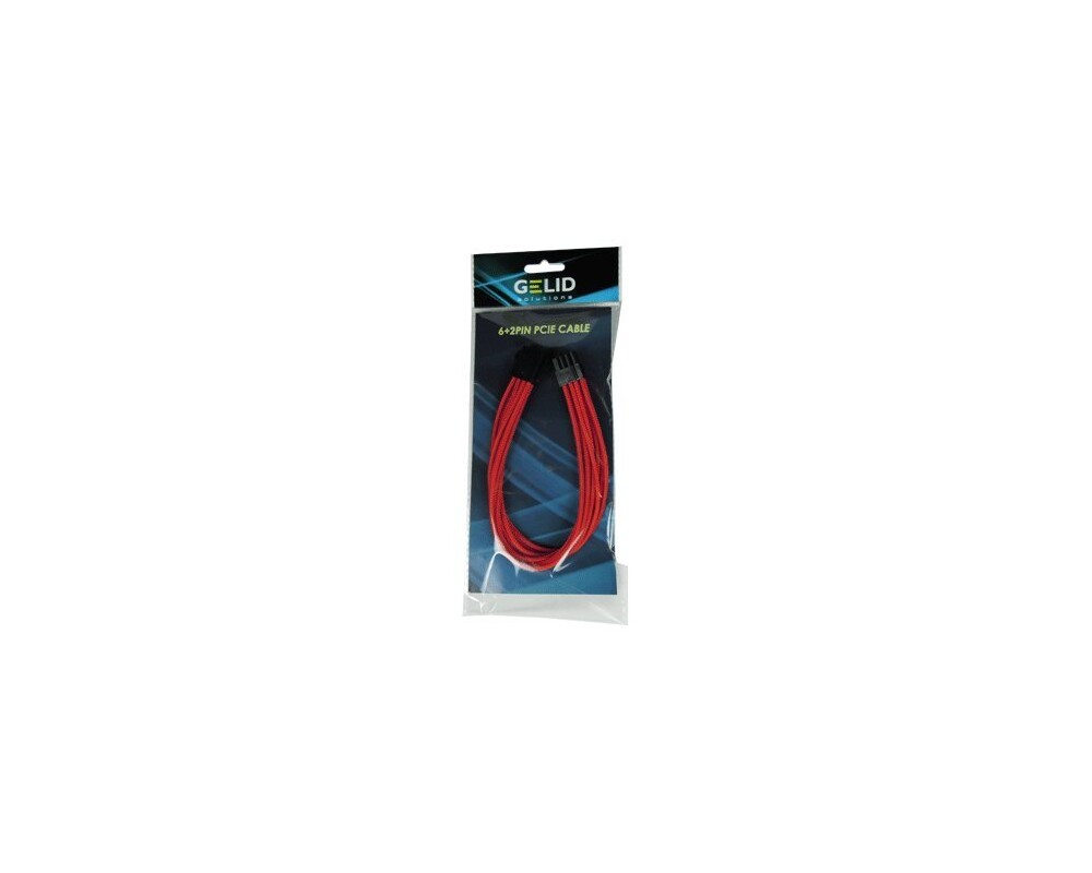 Кабел GELID 6+2pin VGA PCI-E Power extension cable 30cm individually sleeved RED 2