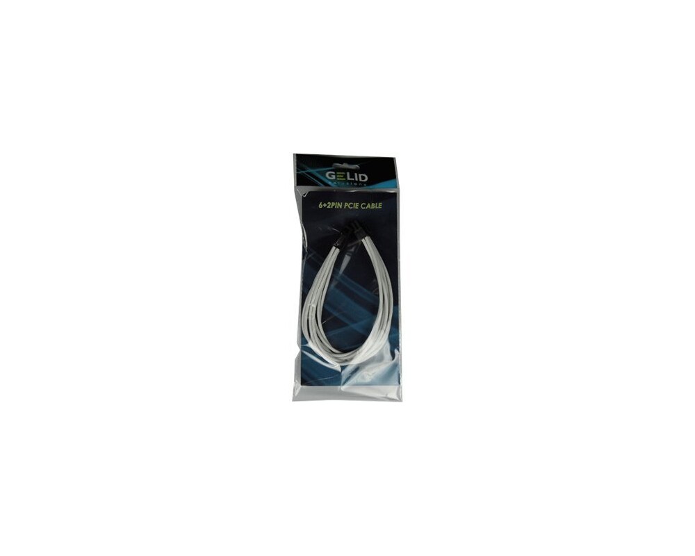 Кабел GELID 6+2pin VGA PCI-E Power extension cable 30cm individually sleeved WHITE 2
