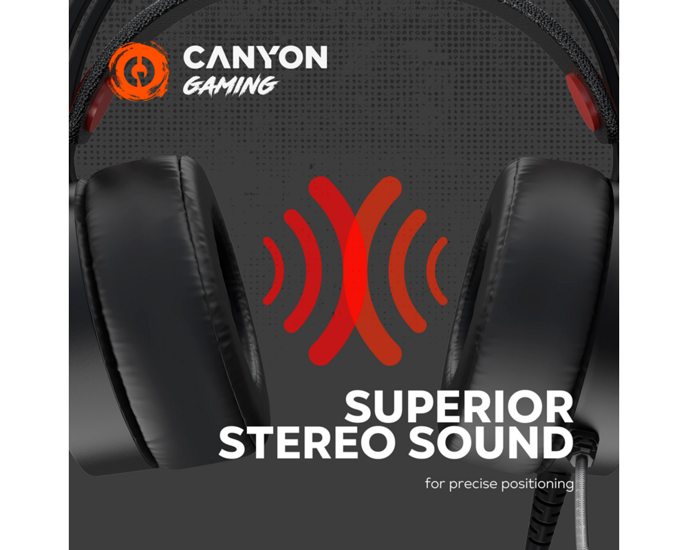 Слушалки CANYON headset Interceptor GH-8A Black O... 11