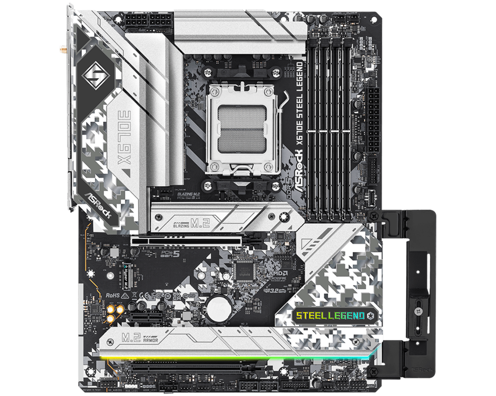 Дънна платка ASROCK X670E STEEL LEGEND, Socket AM5, ATX, 4xDDR5 14