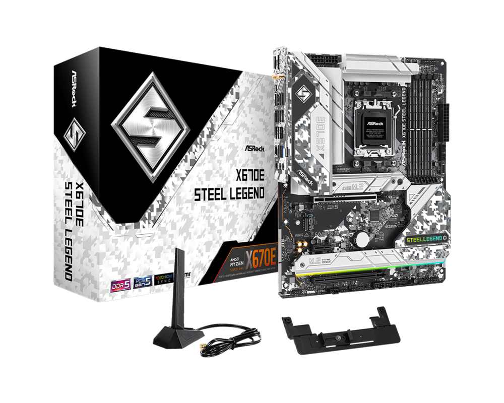 Дънна платка ASROCK X670E STEEL LEGEND, Socket AM5, ATX, 4xDDR5 13