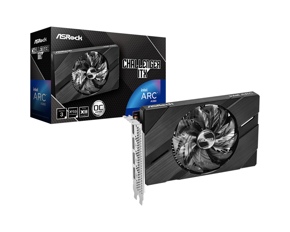 Видеокарта ASRock Intel Arc A380 Challenger ITX OC 6GB GDDR6 6
