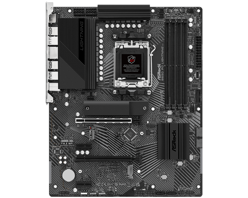 Дънна платка ASROCK B650 PG Lightning, Socket AM5, ATX, 4xDDR5 16