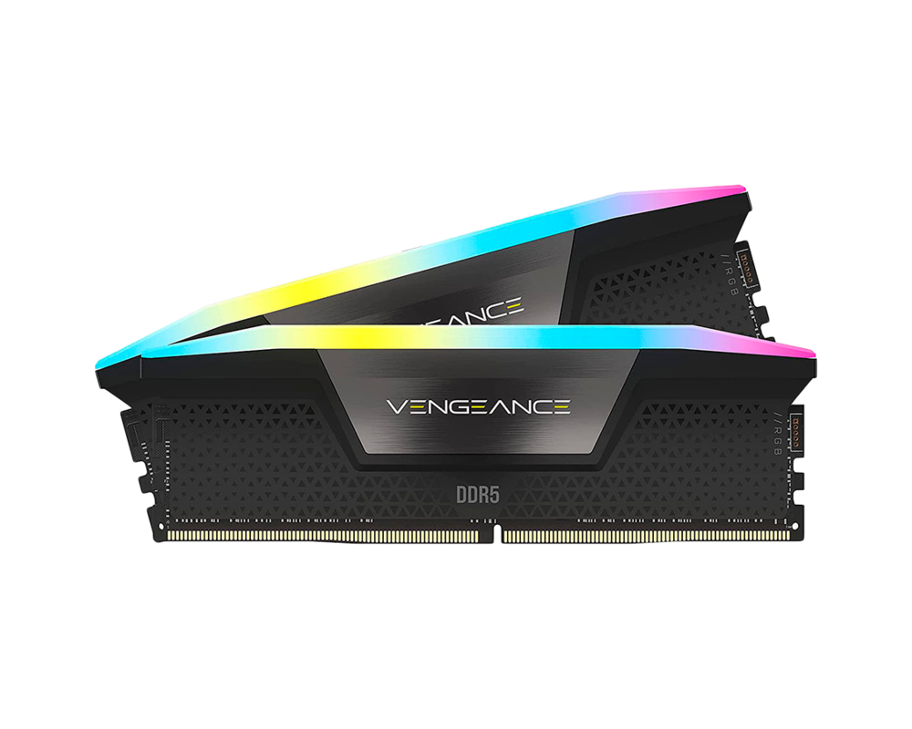 Памет CORSAIR VENGEANCE RGB 32GB 2x16GB DDR5 5200MHz DIMM Unbuffered 40-40-40-77 XMP 3.0 Black Heatspreader RGB LED 1.25V 2