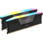 <span>Памет</span> CORSAIR VENGEANCE RGB 32GB 2x16GB DDR5 5600MHz DIMM Unbuffered 40-40-40-77 XMP 3.0 Black Heatspreader RGB LED 1.25V <span class='catalog-num-in-name'>CMH32GX5M2B5600C40K</span> - 