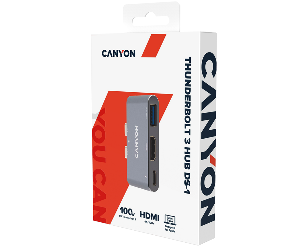 USB хъб CANYON hub DS-1 3in1 Thunderbolt 3 Space... 5