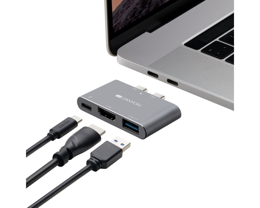 USB хъб CANYON hub DS-1 3in1 Thunderbolt 3 Space... 4