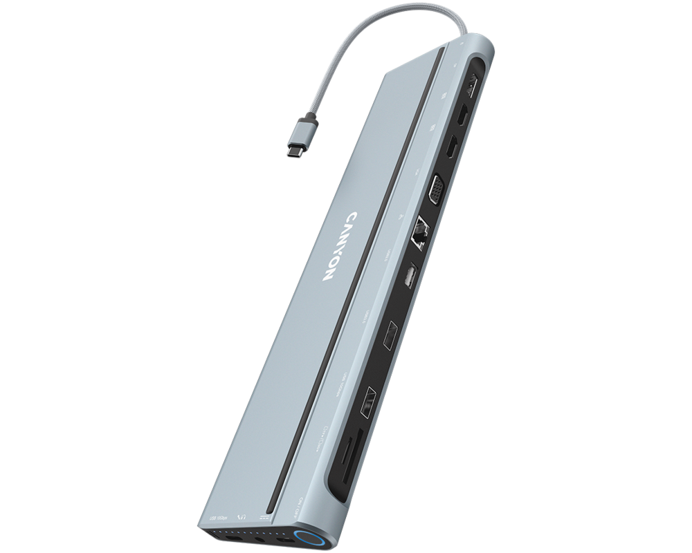 USB хъб CANYON hub DS-90 14in1 USB-C Space Grey 3