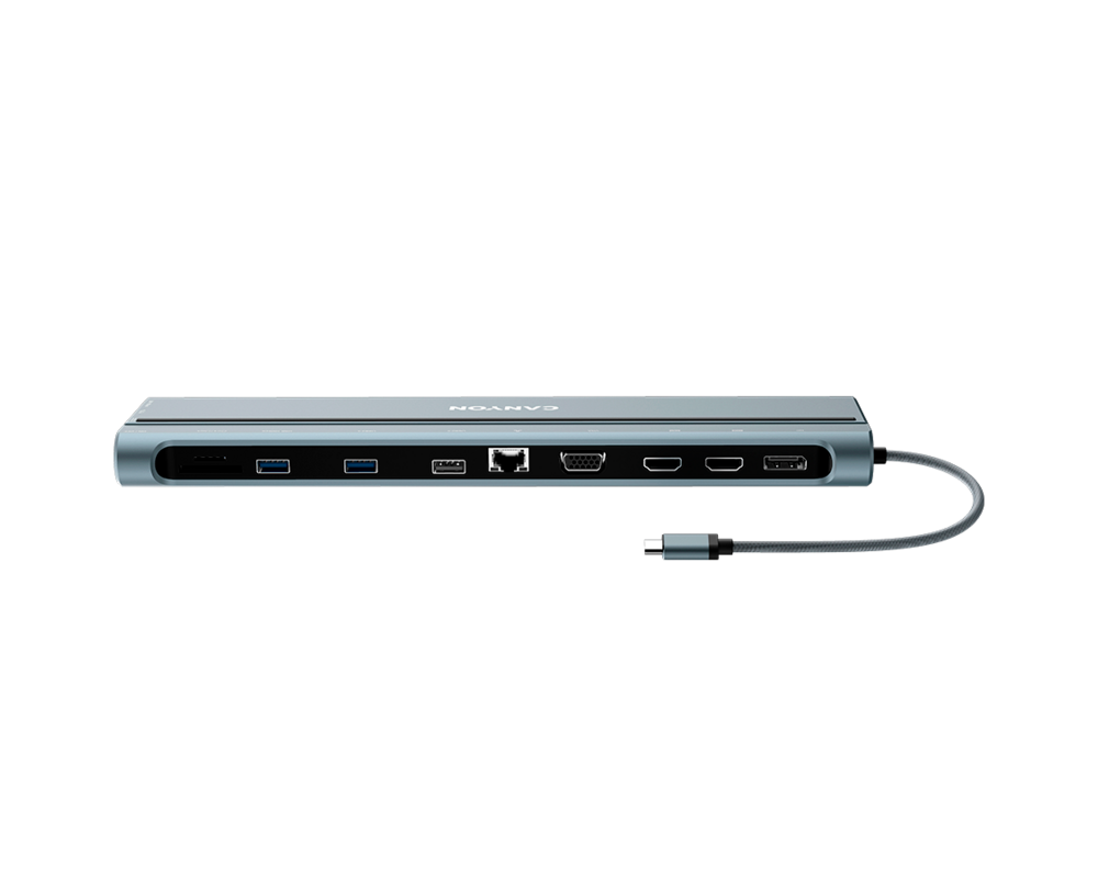 USB хъб CANYON hub DS-90 14in1 USB-C Space Grey 8