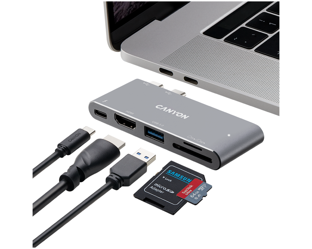 USB хъб CANYON hub DS-5 5in1 Thunderbolt 3 4k Sp... 9