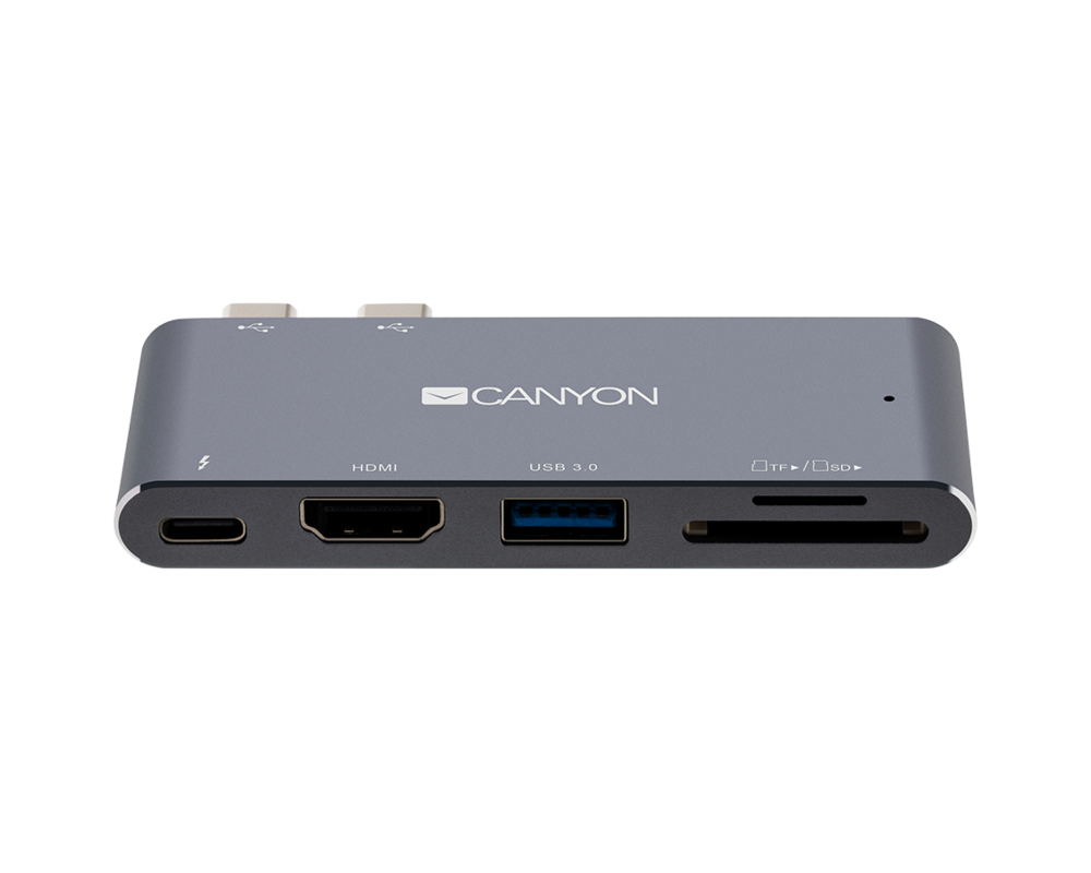 USB хъб CANYON hub DS-5 5in1 Thunderbolt 3 4k Sp...