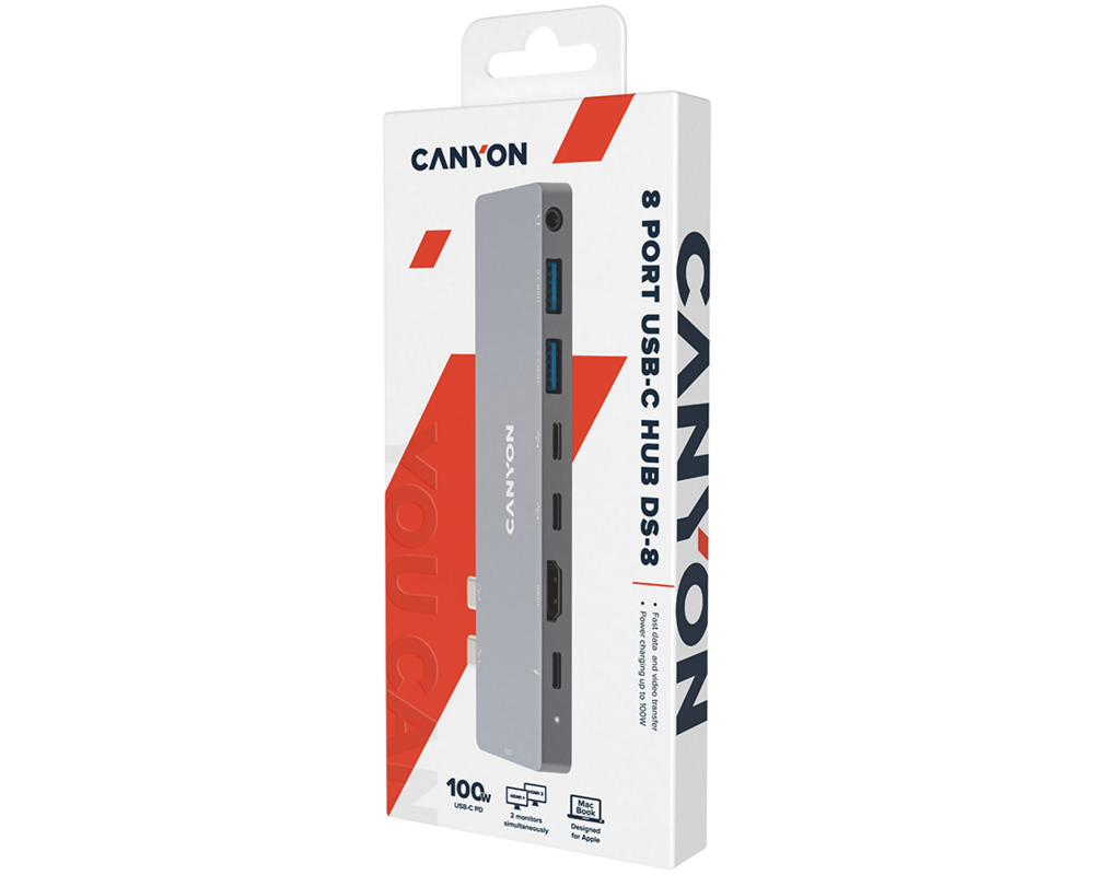 USB хъб CANYON hub DS-8 8in1 Thunderbolt 4k Spac... 5