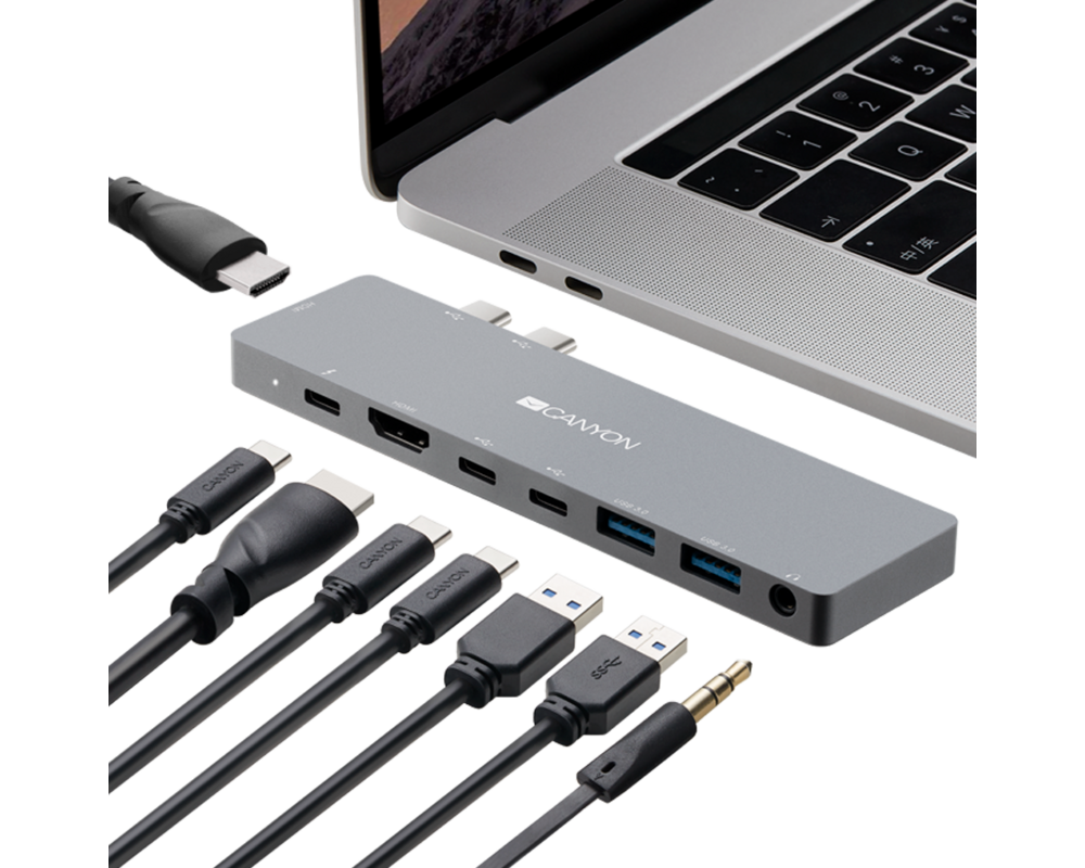 USB хъб CANYON hub DS-8 8in1 Thunderbolt 4k Spac... 4