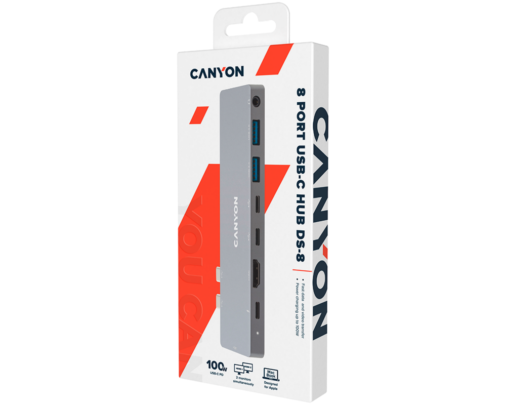USB хъб CANYON hub DS-8 8in1 Thunderbolt 4k Spac... 10
