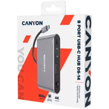  CANYON hub DS-14 8in1 4k USB-C Dark Grey 629206 CNS-TDS14 на топ цена - PIC.bg