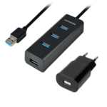 <span>USB хъб</span> AXAGON HUE-S2BP 4x USB3.0 Charging Hub 1.2m Cable <span class='catalog-num-in-name'>HUE-S2BP</span> - 