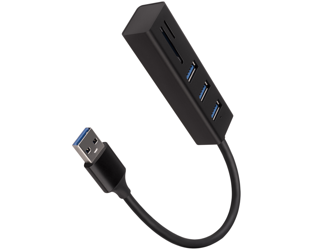 USB хъб AXAGON HMA-CR3A 3x USB-A + SD/microSD