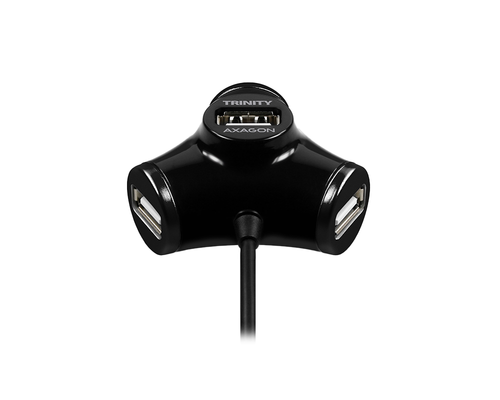 USB хъб AXAGON HUE-X3B 4x USB2.0 TRINITY Black H... 2