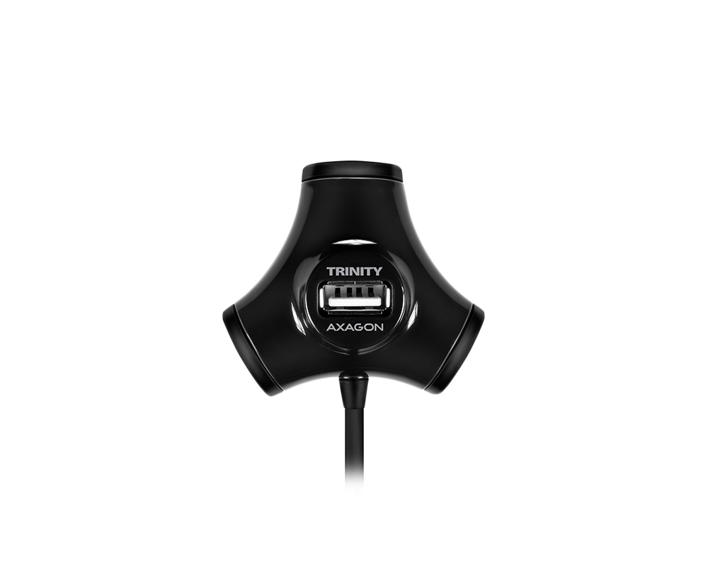 USB хъб AXAGON HUE-X3B 4x USB2.0 TRINITY Black H...