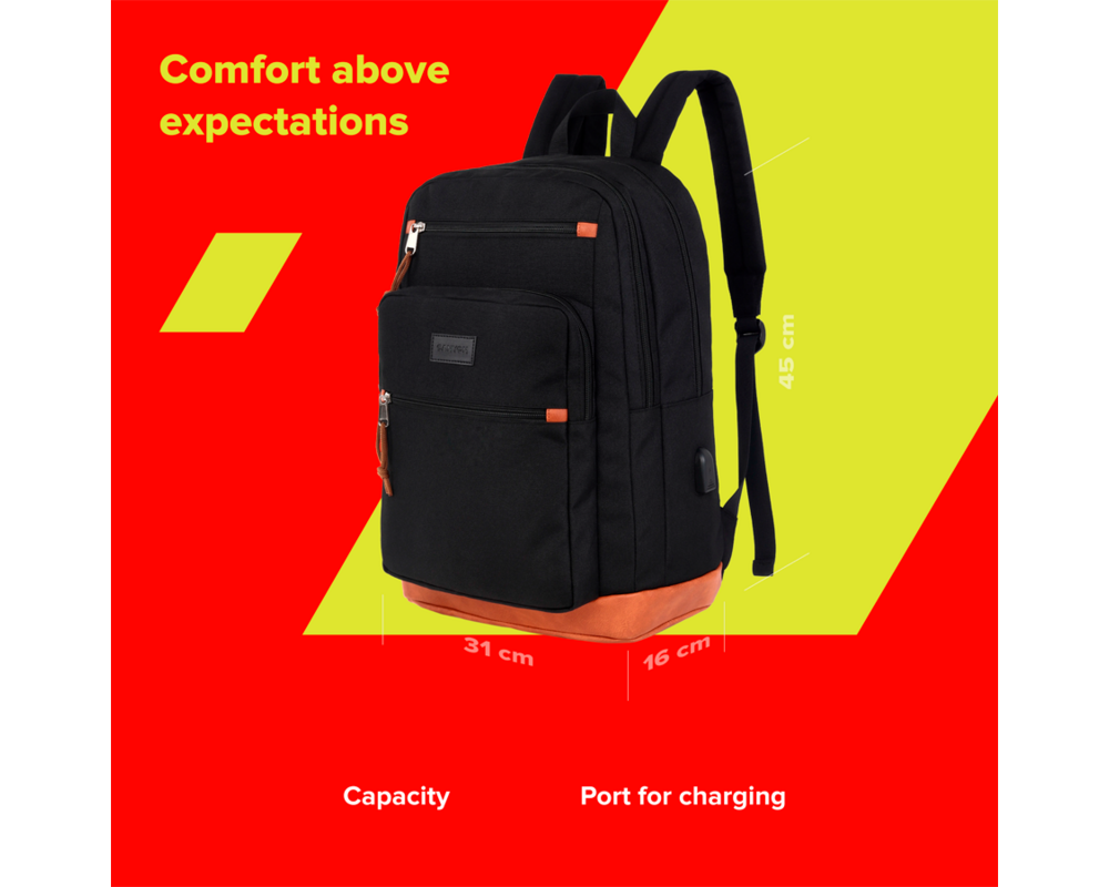 Раница CANYON backpack BPS-5 22L USB Black 7