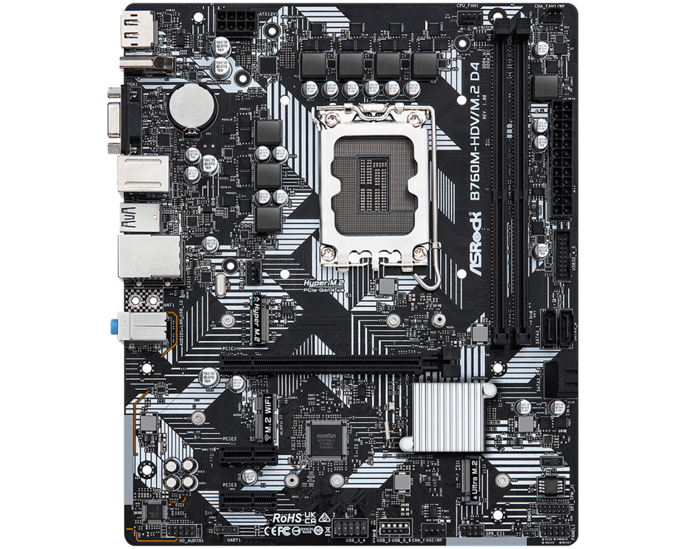 Дънна платка ASROCK B760M-HDV/M.2 D4 12