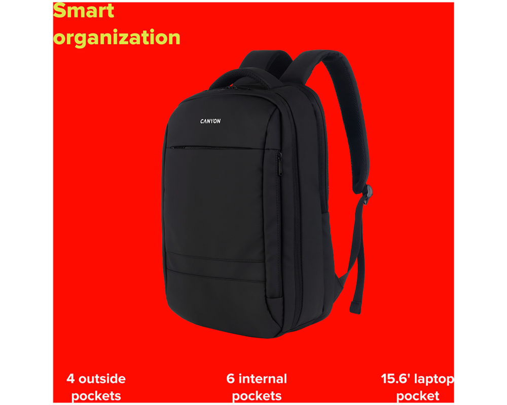 Раница CANYON backpack BPL-5 Urban 15.6'' Black 9