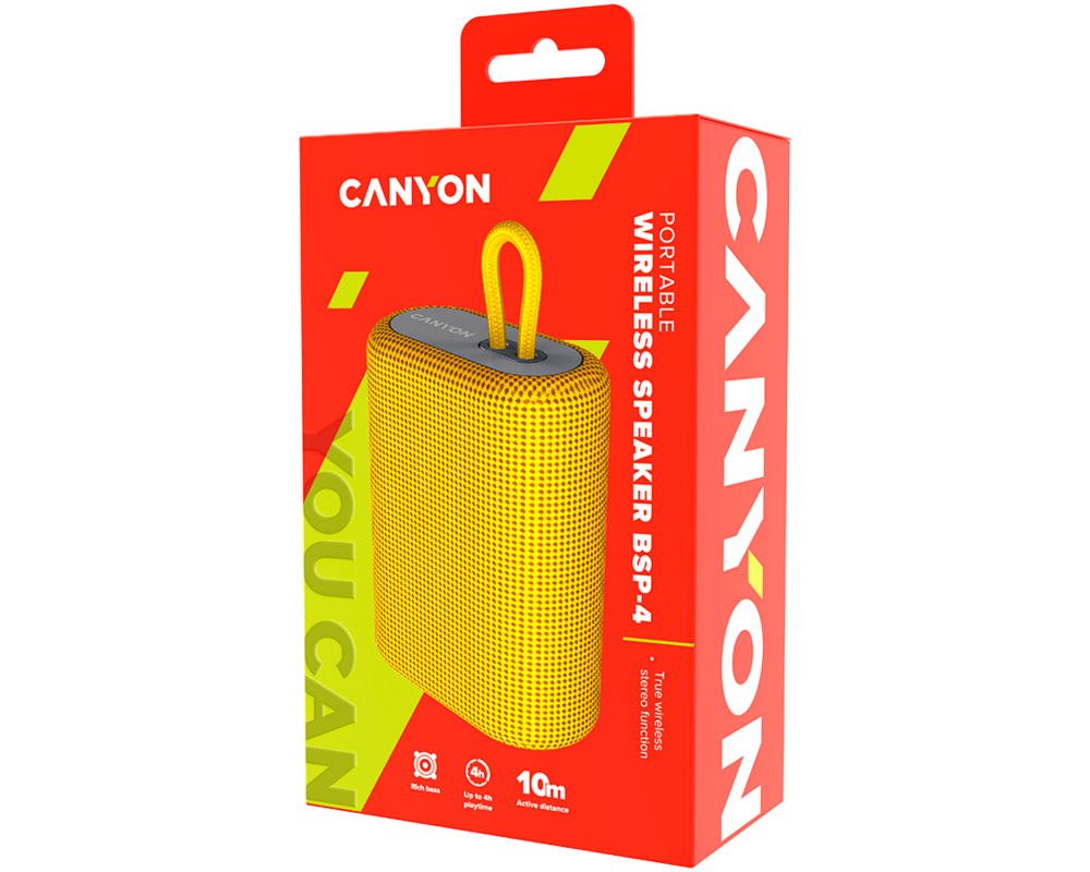 Тонколони CANYON speaker BSP-4 5W Yellow 4