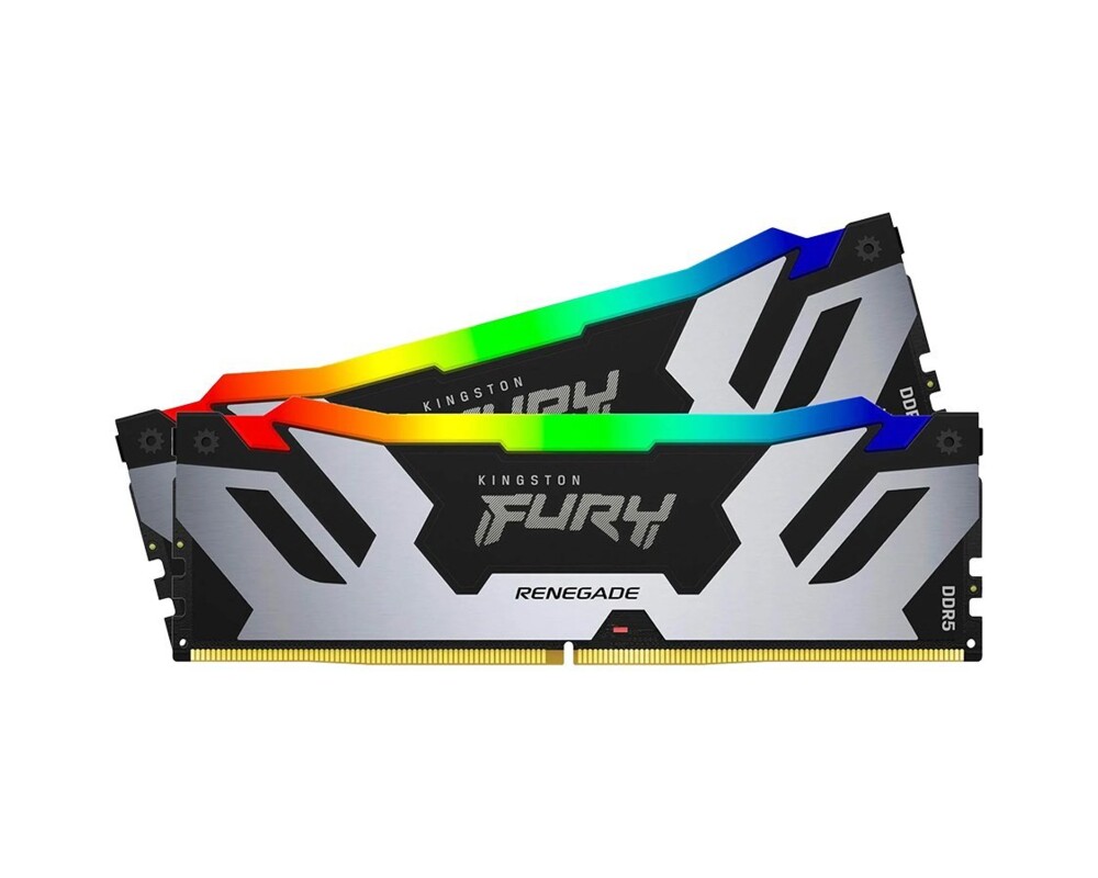 Памет Kingston Fury Renegade Silver RGB 64GB(2x32GB) DDR5 PC5-48000 6000MHz CL32 KF560C32RSK2-64 3