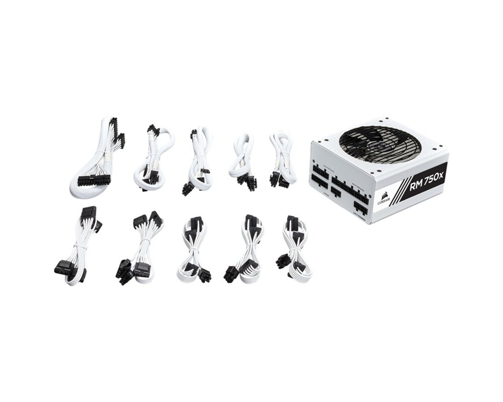 Захранване CORSAIR RMx White Series RM750x — 750 Watt 80 PLUS Gold Certified Fully Modular PSU (EU) 3